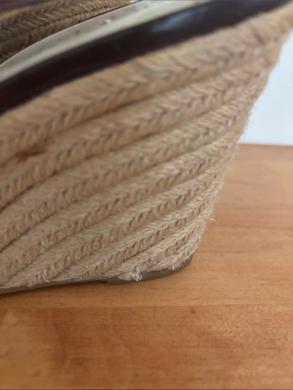 Franco Sarto Brown Leather Crisscross Espadrille Wedge Sandals - Picture 3 of 5